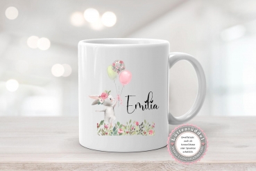 Preview: Hase Ballon Sport Schule personalisiert mit Name Kindergarten Wechselwäsche Kindergartenkind Einschulung Geburtstag von Lüttentüddel®